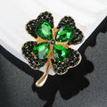 Luxury Ladies Green Flower Crystal Diamond Brooch Green Luxury Fashion Brooches for Party
