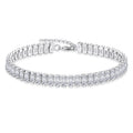 High Quality Link Chain Bracelets Rhodium Plated Geometric Cubic Zirconia 925 Sterling Silver Tennis Bracelets Jewelry