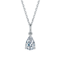 Fine 925 Silver Jewelry Elegant S925 Sterling Jewelry Moissanite Stone White Gold Plated Silver Necklace for Women O90G