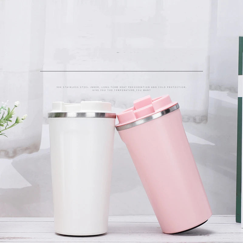 Wholesale 500ml Coffee Mug Double Walled Stainless Steel Water Bottle Insulated Water Bottles Coffee Cup Tumbler with Straw