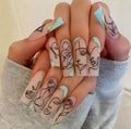 Customized extra Long Ballerina Artificial Fingernail Press on Nails Print Human Face Fakenails Coffin False Nail Vendors