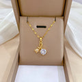Fashion Women Rhinestone Flower Necklaces Stainless Steel Flower Charms Jewelry Crystal Gold Flower Pendant Necklace