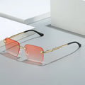 DL GLASSES New Arrival Snake Head Fashion Sun Glasses Metal Square Rimless Eyewear Trendy 2024 Sunglasses