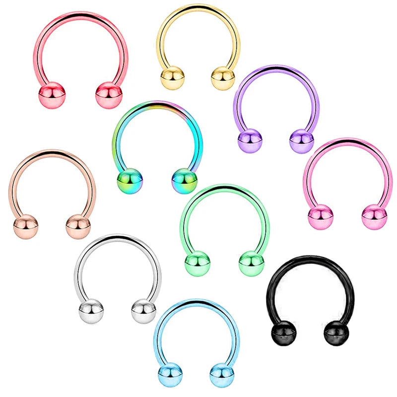 CBR Horseshoe Circular Nose Rings Nose Eyebrow Tragus Lip Ear Hoop Ring Cartilage Tragus Earrings Eyebrow Body Piercing Septum m