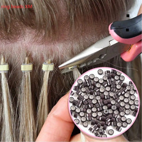 Stainless Steel Hair Extension Pliers Sets Kit With Hook Needle Nano Micro Silicone Beads Hair Extensions Tools