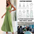 Summer Midi Beach Bandage Hollow Out Dress Sleeveless Solid Color Women's Casual Dresses