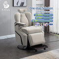 LF12 Luxury Leather Barber Chair with Electric One-Motor Reclining Feature and Automatic Reverse Back Pedal