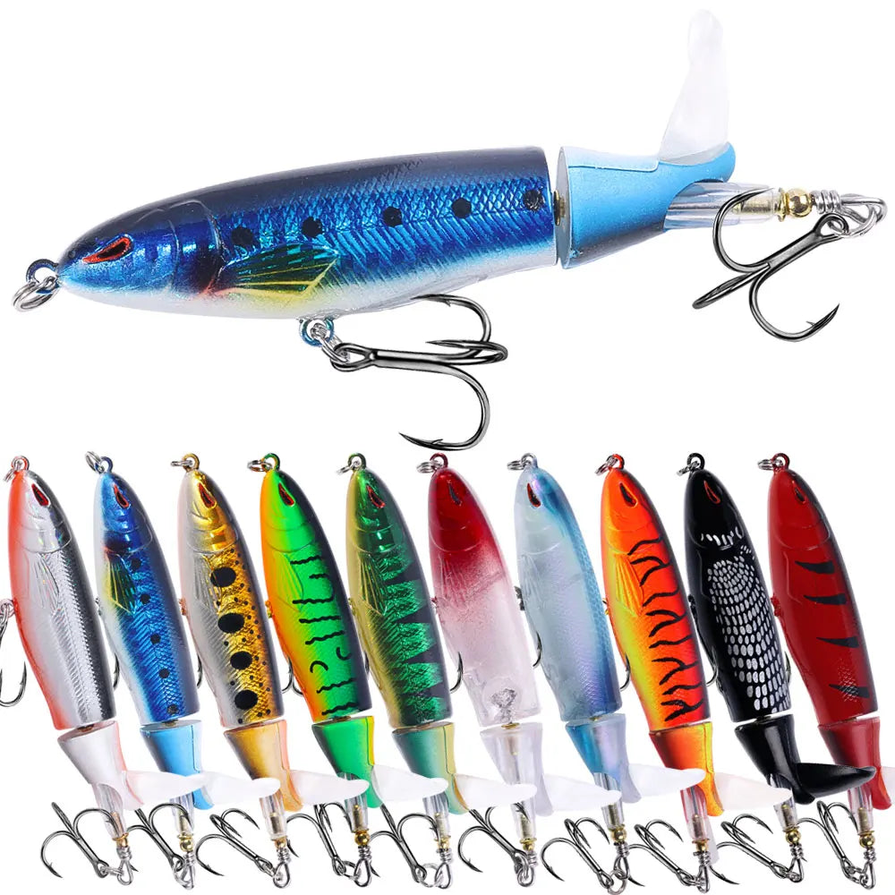 Wholesale PE018 10cm 13.5g Artificial Hard Plastic Baits Topwater Floating Pencil Fishing Lure with Propeller