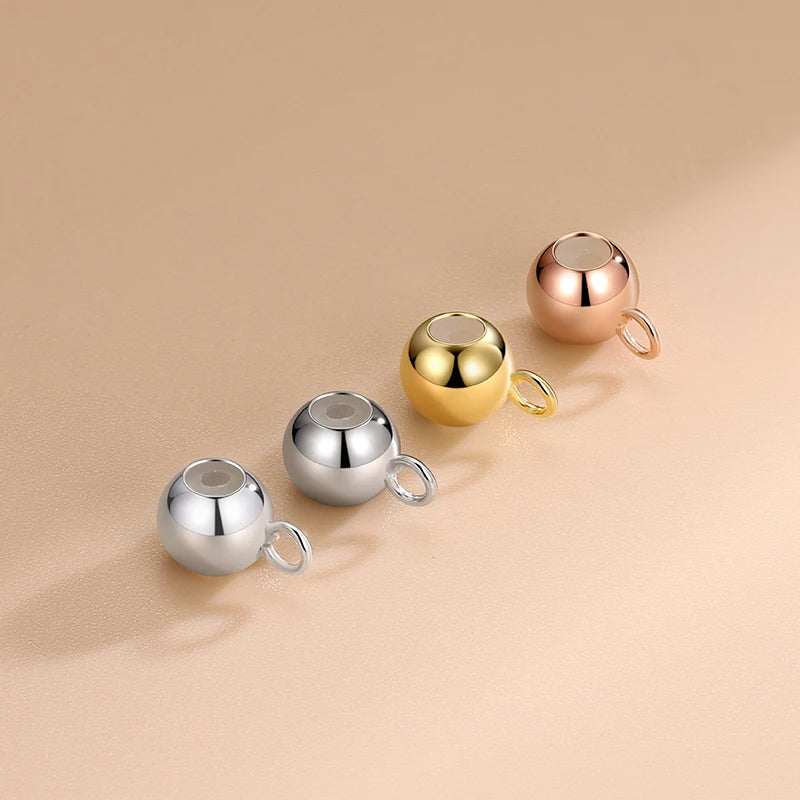 Wholesale 925 Sterling Silver Spacers Bead Accessories Add Ring Rubber Pulg Light Bead for Jewelry Making Supplies