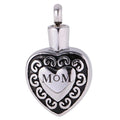 Religious Heart Urn Memorial Pendant Ashes Holder Stainless Steel Heart Mom Dad Keepsake Urn Necklace Cremation Holder Locket