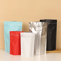 Custom Printed Gold Foil Ziplock Pouch Resealable Coffee Pouch with Valve and Stand-up Design for Food Packaging