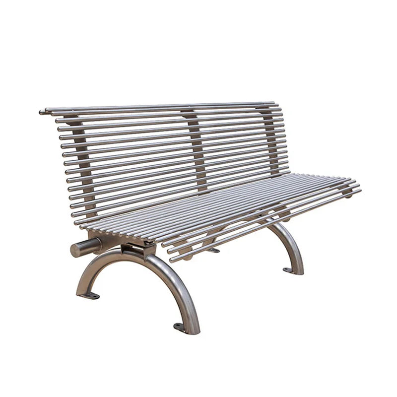 Outdoor Furniture Public Park Modern Metal Tubular Bench Seating Outside Garden Exterior Steel or Stainless Steel Seat Benches