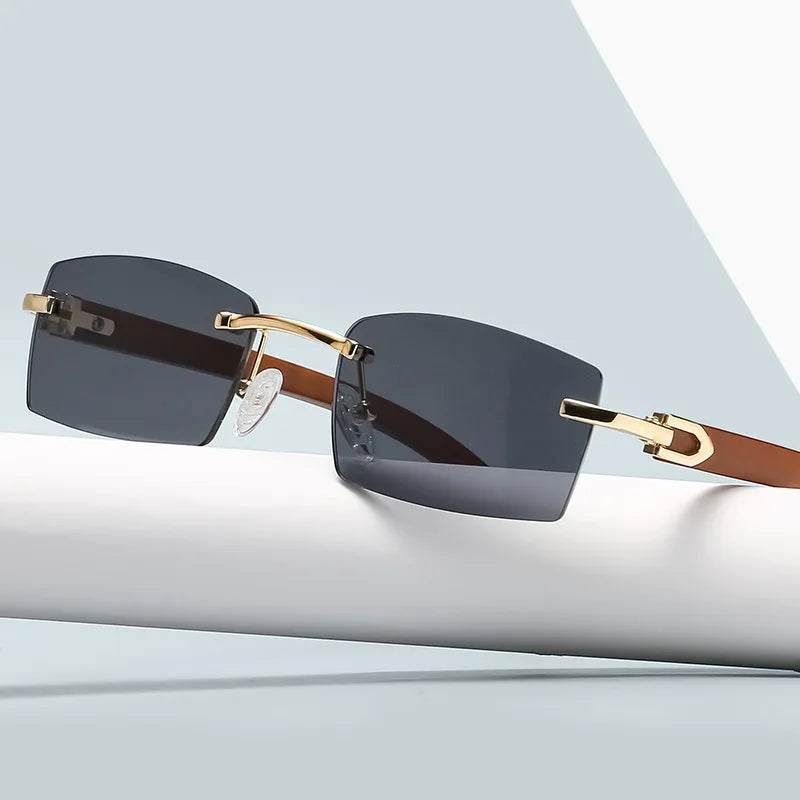 Fashion Trending Rimless Mens Sun Glasses Custom Designer Newest Design Frame Unisex Men Wholesale Sunglasses