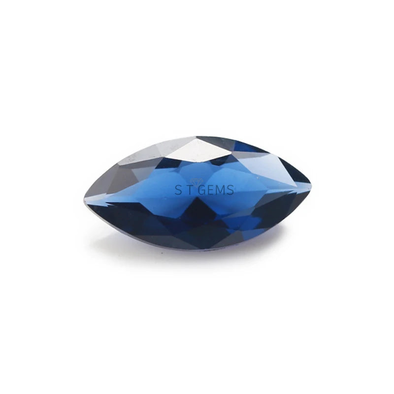 ST Gems Loose Artificial Gemstones Marquis Cut Blue Nano Stones