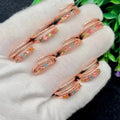 Wholesale Jewelry Ins Style Rings Colorful Tourmaline Copper Rose Gold Plated Ring Party Jewelry for Women