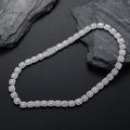 Fashion Trend Creative Men's Necklace Hip Hop Rap Square Zircon Rock Sugar Heart Bar Single Row Chain