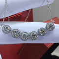 Silver 925 Original Round Brilliant Cut Diamond Test Past Total 3 Carat D Color Moissanite Pendant Necklace Gemstone Beads Chain