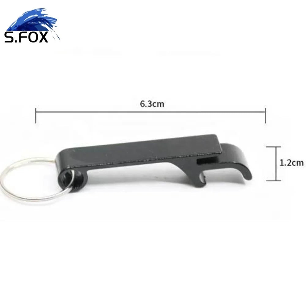 Factory Bulk Stock Cheap Price Aluminum LOGO Beer Key Ring Bottle Opener