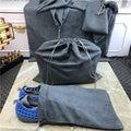Gray Faux Suede Dust Drawstring Pouch Bags Custom Suede Cloth Dust Packaging Bag Eco Friendly Luxury Jewelry Screen Printing 001