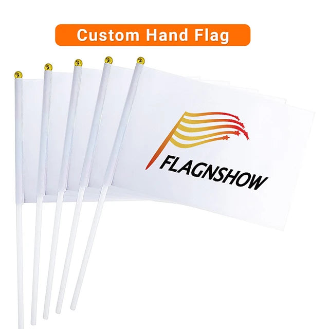 Flagnshow Polyester Printing 15x21cm 30x45cm Custom Hand Flag