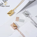 Couple Jewelry Valentine Gifts Stainless Steel Can Open Gold Plated Locket love Slots Envelopes Necklace