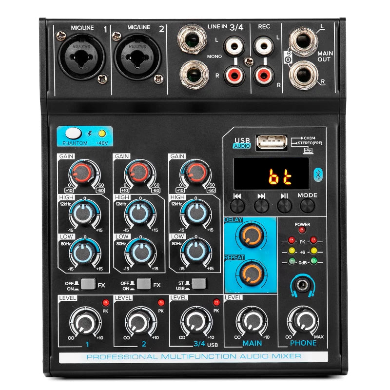 Depusheng M4 Best Quality Portable 4 Channel Multifunction Small Audio Console Mixer