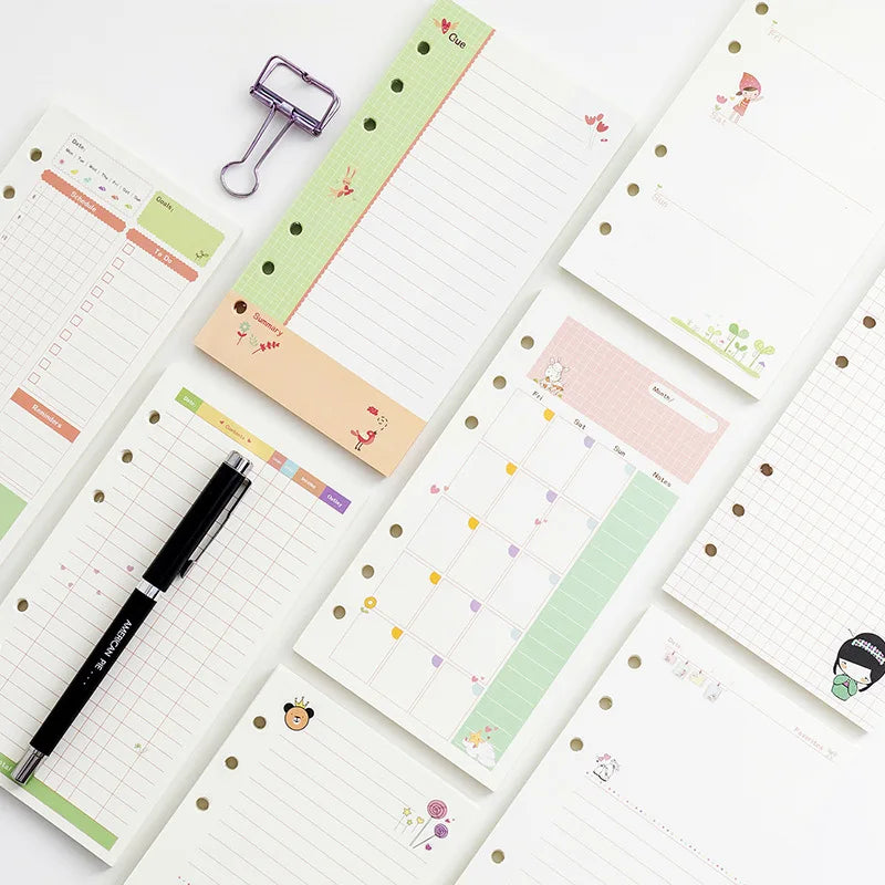 Custom New A6 Monthly Weekly Planner Budget Binder 6-Ring Insert Loose-Leaf Binding Refillable Paper Journal Notebook