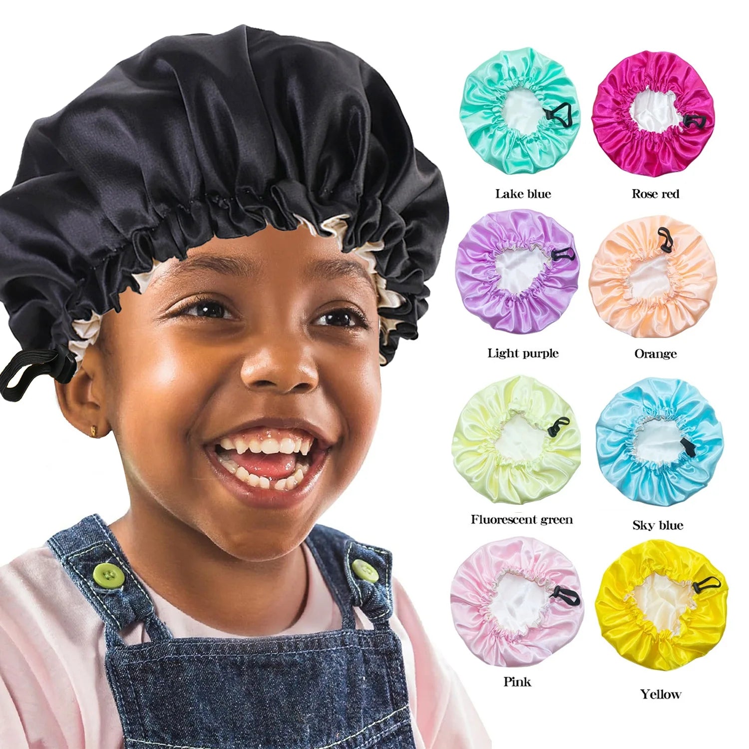 Baby Bonnet for 6-36 Months Sleeping Reversible Smooth Satin for No Mess Toddler's Curly Hair Adjustable Band No Slip