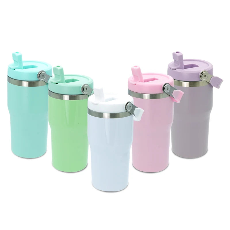 Mix Color 20oz Wholesale Top Handle Stainless Steel Travel Thermos Cup for Kids for Sublimation