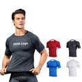 Custom Logo Breathable Printed Logo Men's Short Sleeve T-shirts Muscle Men Dry Fit Gym Close-fitting Sport Tee Shirt Wholesale