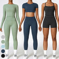 Women Custom Logo Quick Dry Workout Wear Sports Clothing Free Matching 5 Piece Gym Fitness Sets Women Seamless Yoga Set