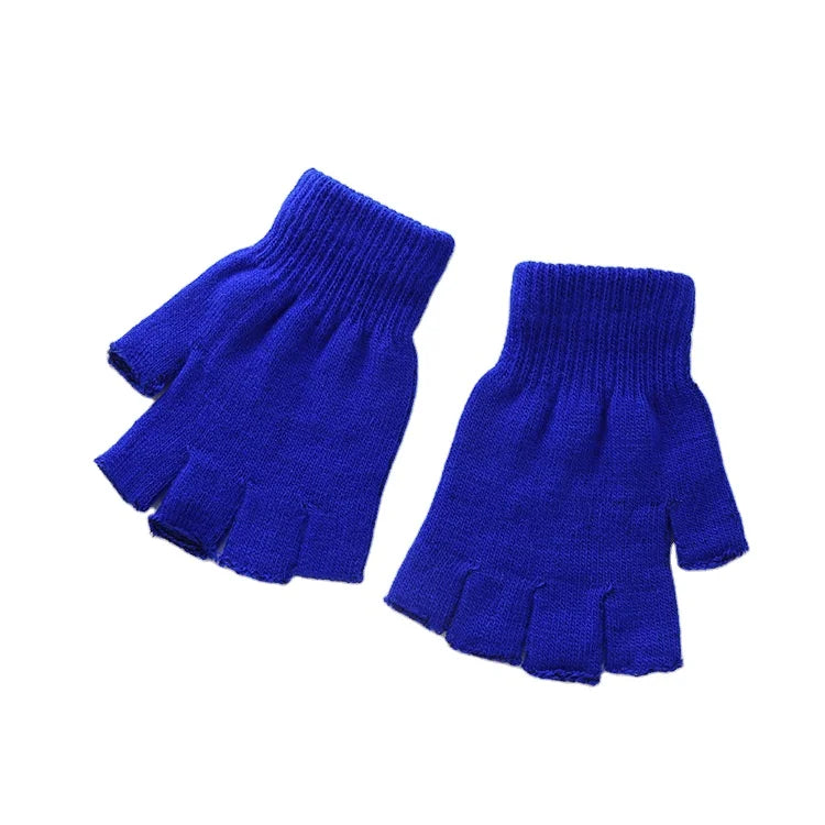 Wholesale Winter Warm Knitted Half-finger Gloves Adult Students Riding Gloves