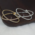 Fashion Crystal Pearl Hollow Cross Bracelet Shiny Thin Chain Cross Bracelet for Women Bride Engagement Wedding Jewelry