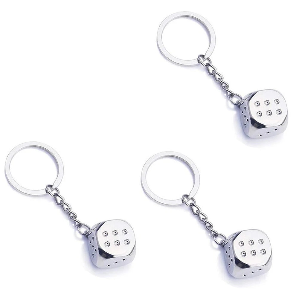 Mini Creative Metal Dice Pendant Keychain Vintage and Fashionable with Custom Logo Souvenir Gift with UV Printing