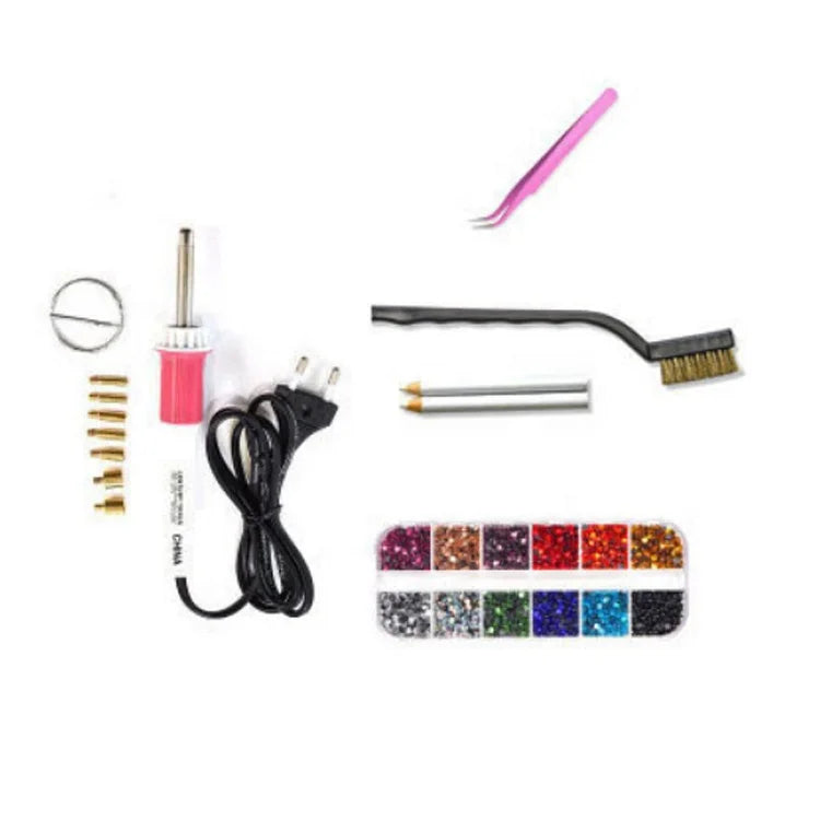 DIY Manual Hot Fix Rhinestone Setting Machine Hot Applicator Sets with Loose Rhinestones