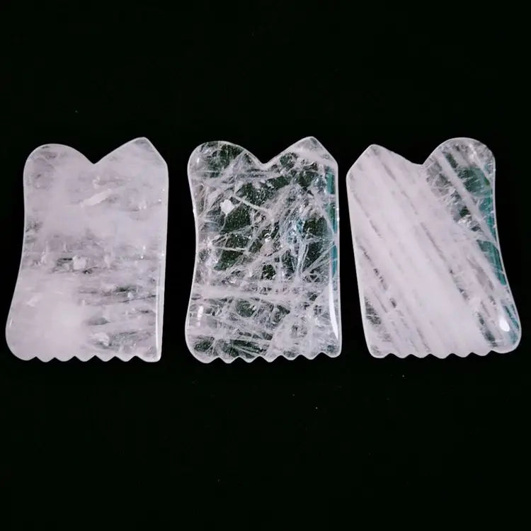 2026 Custom Box Gua Sha Tool Clear Quartz Jade Fish Shape Guasha Massager TCM Massage Board Bulk Seller