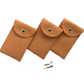 JUNE Fashion Orange Suede Microfiber Flap Button Watch Dust Pouch Bag with Deboss Logo