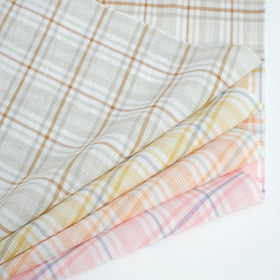 8063# Eco Friendly Organic Customized Stripe Woven Linen/Cotton Plaid Fabric for Shirt Blouse Dress Girls