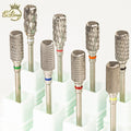 3/32" XF M C 2XC 3XC 4XC 6.0mm Cylinder Barrel Dust Proof Professional Safety Efile Tungsten Carbide Nail Drill Bit with R Cut