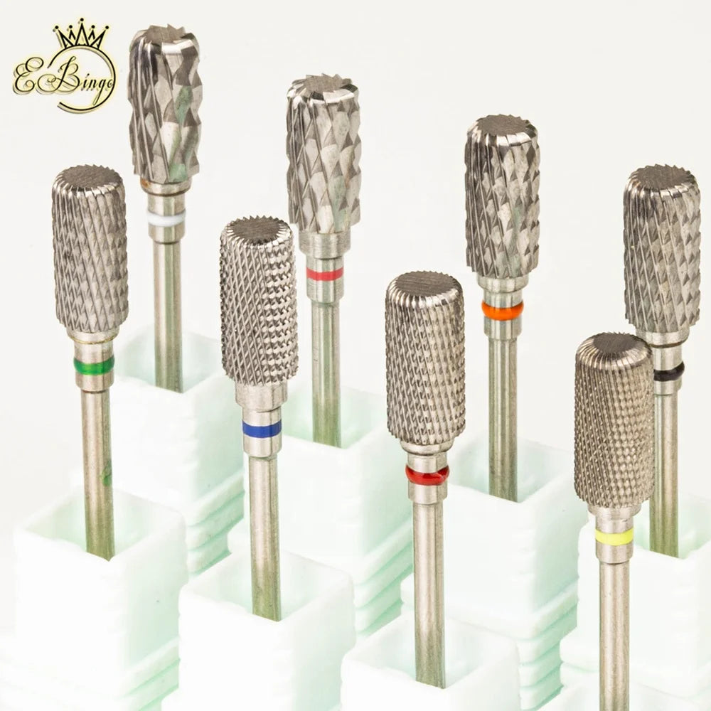 3/32" XF M C 2XC 3XC 4XC 6.0mm Cylinder Barrel Dust Proof Professional Safety Efile Tungsten Carbide Nail Drill Bit with R Cut