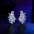 New Trendy Shiny Cubic Zirconia Ear Cuff Climbing Design Ear Post Stud Earrings for Women Fashion Daily Party Piercing Jewelry