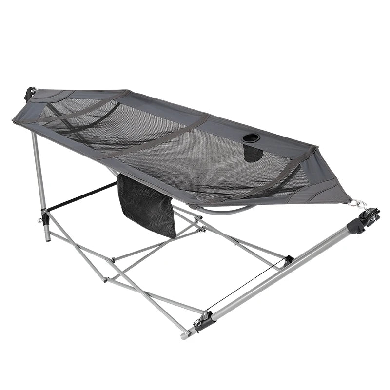 Hitree Steel Portable Folding Hammock for Patio Indoor Freestanding Sleeping Hammock Stand