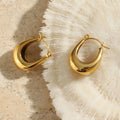 Guarantee Dreamshow Minimalist Basic Stainless Steel 18k Gold Plated Boat Hoop Earrings Tarnish Free Hypoallergenic Gold Jewelry
