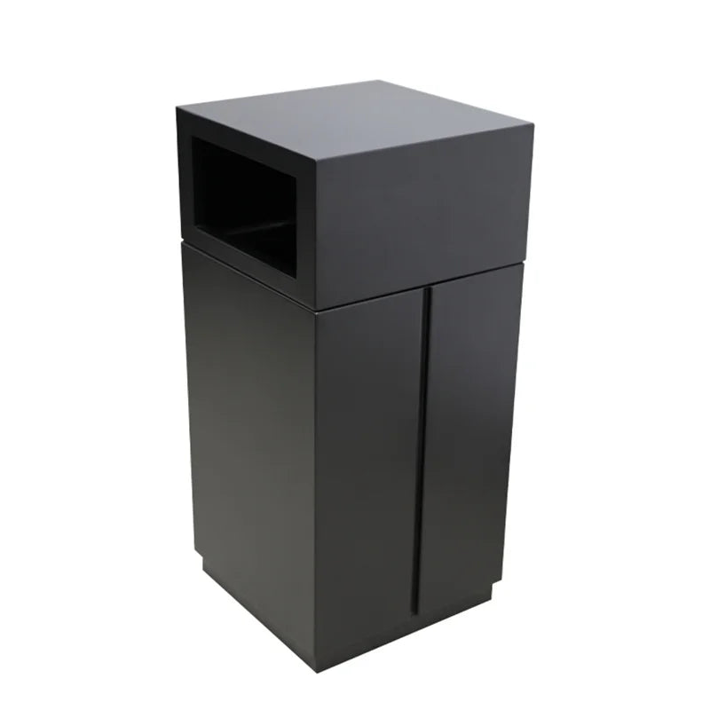 Outdoor Cool Steel Garbage Receptacle Trash Can Outside Park Modern Metal Rubbish Waste Bin Public Commercial Recycle Dustbin