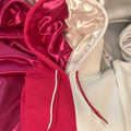 Factory Wholesale 2 Toned Split Satin Lined Hoodie Customized Sweatsuit Silk Lined Hoodie Men's Two Color Hoodies Satin Lined