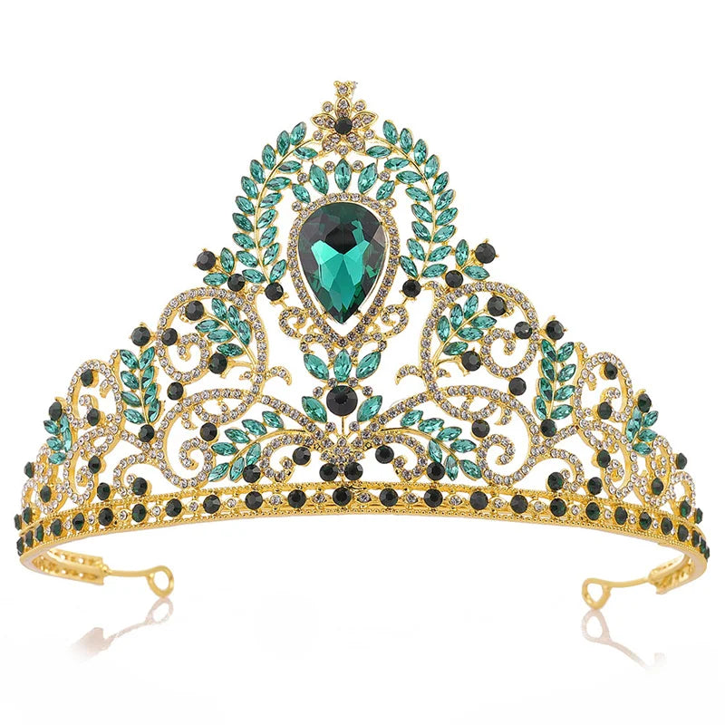 Luxury Princess Crown Alloy Rhinestone Crystal Bridal Tiaras
