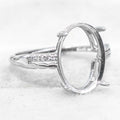 Sterling Silver 10*14mm Semi Mount Ring Empty Frame Blank Support Setting S925 Base Holder Without Center Stone for DIY Inlay