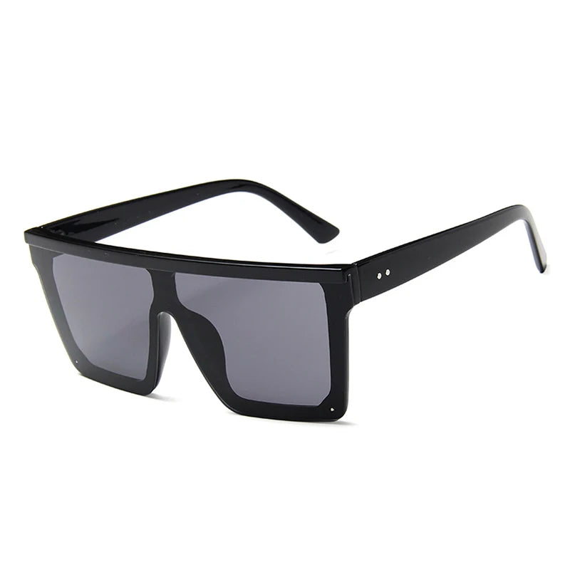 Square Oversize Sunglasses for Women Men Fashion Flat Top Big Frame Shades