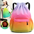 Unisex Small Size Custom Pattern Sport Style Oxford Gym Drawstring Backpack Waterproof Fashionable Carrying Outdoor Travel