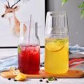 400ml 14oz Eco-Friendly Bedside Water Carafe Heat-Resistant Tumbler Glass Drinkware for Nightstand and Bedroom Juice Use